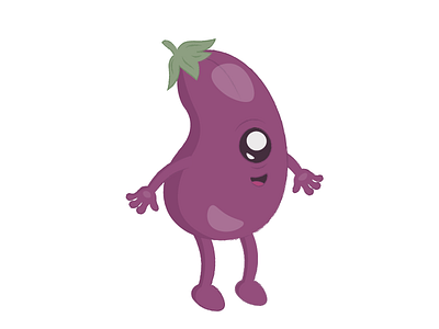 An alien Eggplant alien cartoon character eggplant gmo illustration veggie