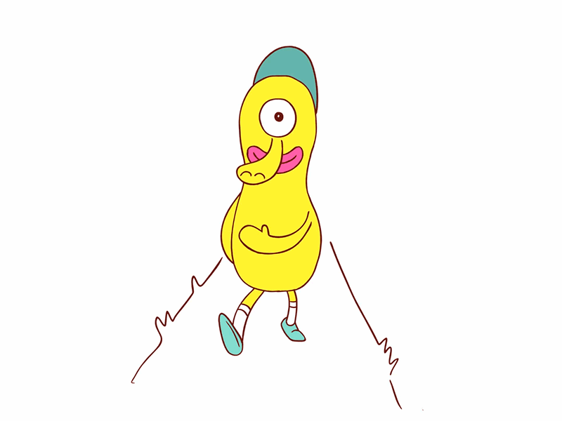 Platynut 2d animation character classic cycle gif loop platypus walk walking