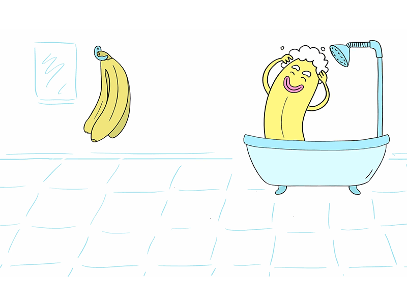 Banana slips 2d animation banana cartoon character comic frame by frame gif lol loop
