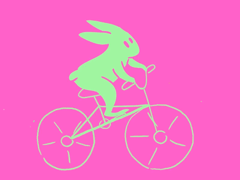Bicycle day acid animation bicycle doodle frame gif loop rabbit