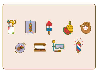 Summer Camp Icons