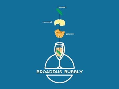 Broaddus Bubbly champagne glass drink ilustration menu