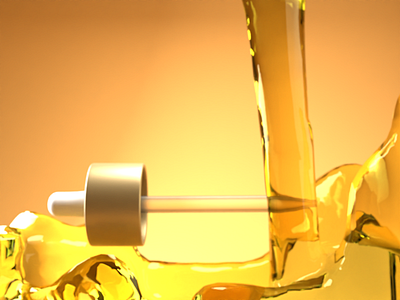 Skincare Oil Serum - 3D Liquid Simulation Case Study 3d 3d modeling animation blender brand design branding design illustration product product ad