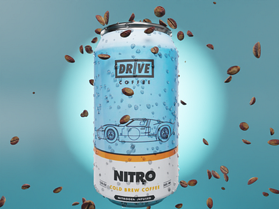 Drive Coffee - Branded Product Graphic - 3D Case Study 3d 3d modeling animation blender branding design illustration logo ui vector