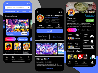 Game store app | Mobile app ui