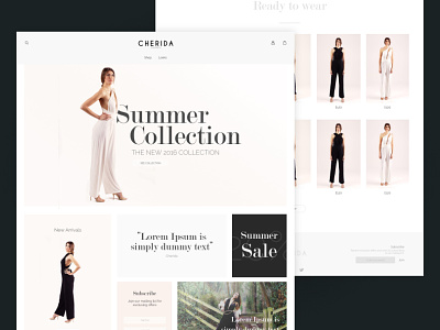 Fashion Website Frontpage Mock clean fashion fashion website interface product ui ux web website
