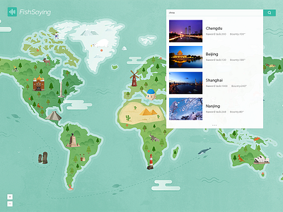 Fishsaying Map graphic icon map web