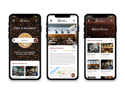 Curated Coffee Shops coffee interface ui uiux user experience user interface ux web design web site website