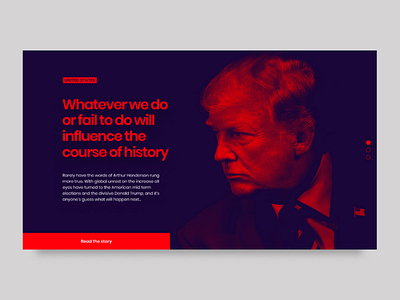 Historic moments banner election interface news trump ui united states user experience user interface ux webpage website