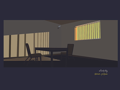 The Room 2d bandung branding cctv chair concept confession daily design detective empty flat graphic design illustration indonesia investigation justice movie room vector