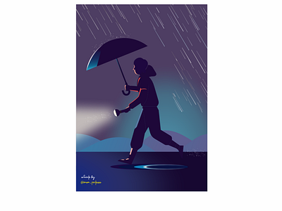 looking for a way 2d color concept design graphic design illustration rain shadow tone ui umbrella vector