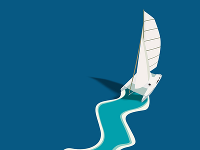 SAIL boat boatsail concept design graphic design illustration ocean sail vector waves