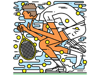 Bad Tennis by Sam Peet advertising design editorial illustration flat design illustration tennis wimbledon