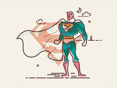superman character design design flat design illustration retro sports vintage