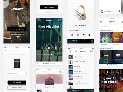 Bose App Screens app ios music player product design ui