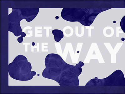 Get out of the way layout liquid presentation purple shapes slide typography