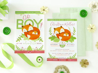 Oh Boy! Baby Shower Invitation