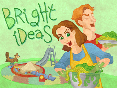 Bright Ideas beaver character design cooking graphic design hand lettering illustration pasta playground theater typography