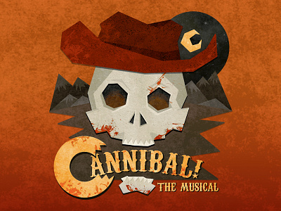 Cannibal! The Musical cowboy graphic design halloween hand drawn illustration musical skeleton skull theater western