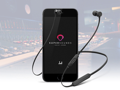 SuperSounds Logo/Loader app application gradient headphones headset loading loadscreen logo music rock rockhand supersounds