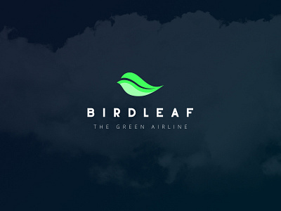 Birdleaf Logo airline airplane bird birdleaf cloud green leaf logo