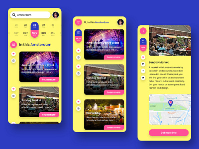 In This City - event app app app ui app ui design city date picker datepicker events traveling ui