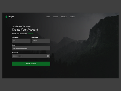 Daily UI 001 - Sign Up Page