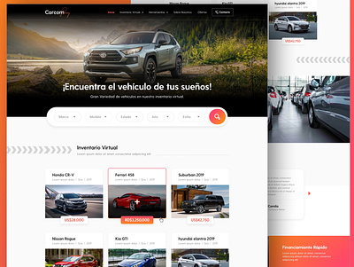 Car Company - Website Concept automobile car company design gradient homepage inventory pro searcher temple ui webdesign website