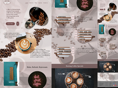 Coffee Shop Website Design adobe xd brown coffee website creativity design figma graphic design ideas illustration typography ui unique user interface website website design