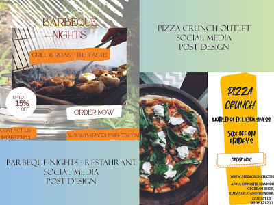 Social Media Post Designs adobe xd branding canva creativity design facebook figma food graphic design illustration instagram marketing restaurant social media vector