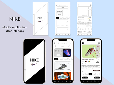 Nike Application User Interface adobe xd application branding creativity design figma graphic design illustration logo mobile nike ui ux vector