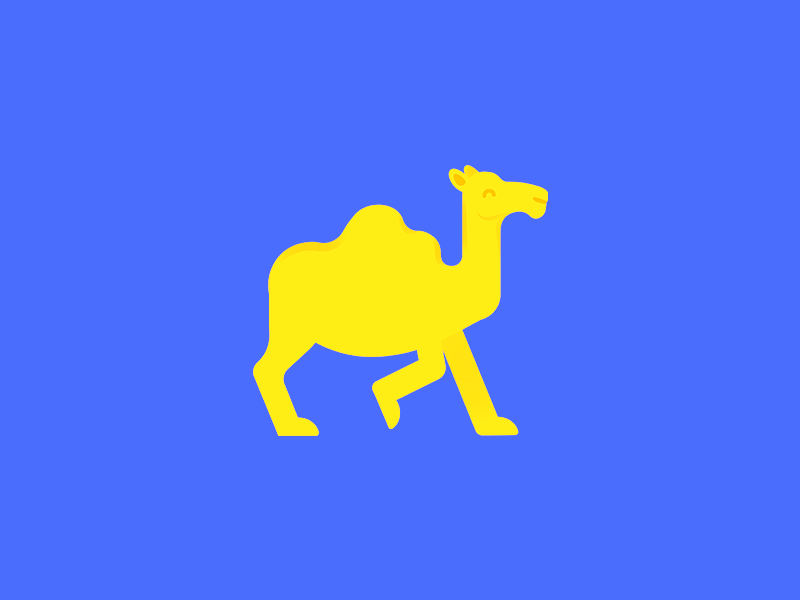 Camel animal cute fun gif illustration vector walk