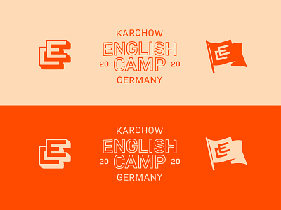 English Camp Logo brand branding camp ec english illustration logo typography vector