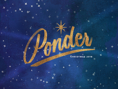 Ponder - Christmas Series blue brand branding bright christmas church holidays illustration letter logo merry neat ponder series typography vector