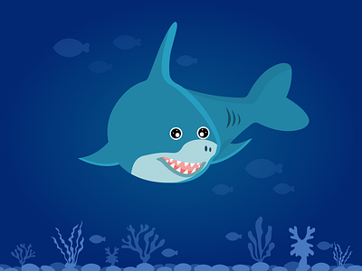 Shark baby adobe illustration design fish graphic design illustration ocean seaweed shark vector