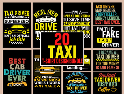 TAXI T-SHIRT DESIGN BUNDLE cab cu custom driver ilovetaxi photography t shirt design taxi taxicab taxidriver taxilife taxionline taxis taxiservice transport travel typography uber vector viptaxi