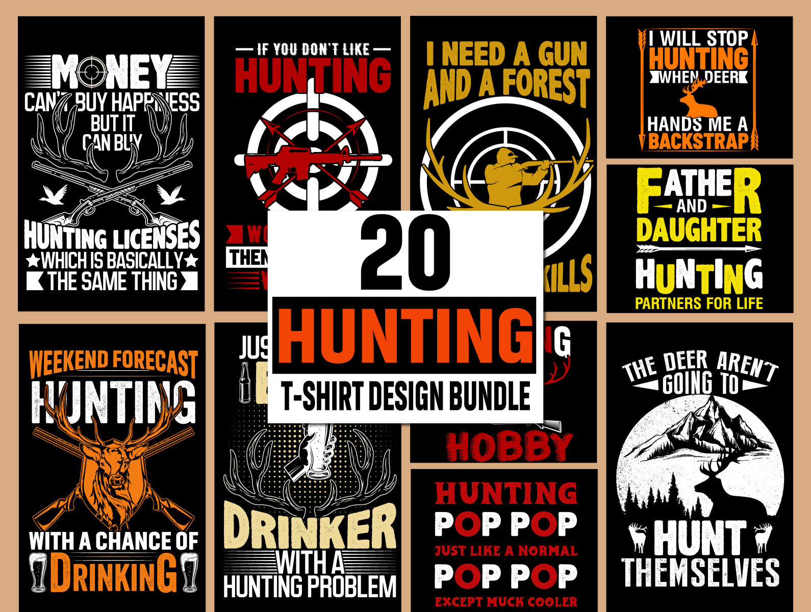 HUNTING T SHIRT DESIGN BUNDLE By Halima Akter On Dribbble   21 