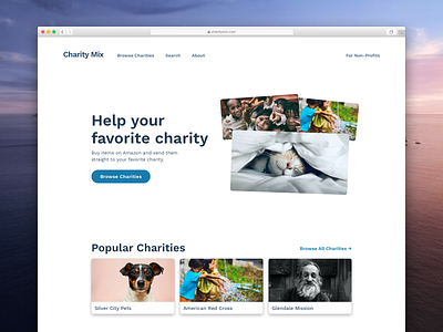 Charity Mix design landing page ryan smith starup ui ux visual design web design website