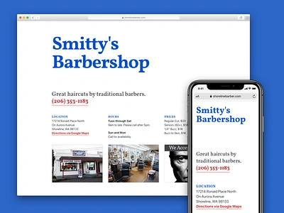 Shoreline Barber design mobile responsive responsive design ryan smith ui ux web design website