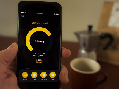 Caffeine Tracking app coffee ios iphone mobile ui ux