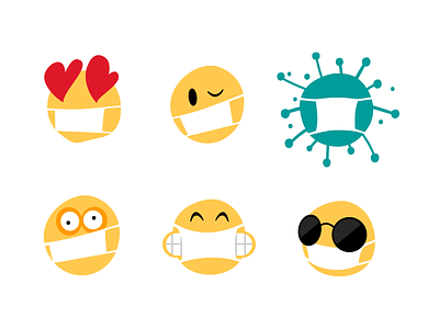 Mind Control Device coronavirus covid19 emoji face mask mask smiley social distancing sticker telegram vector virus