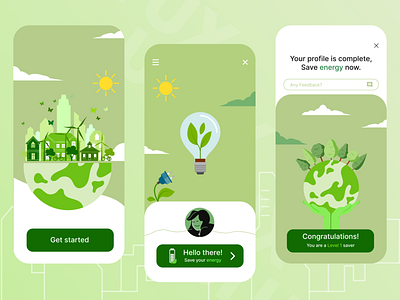 Green Energy Onboarding Design Concept | App UI UX