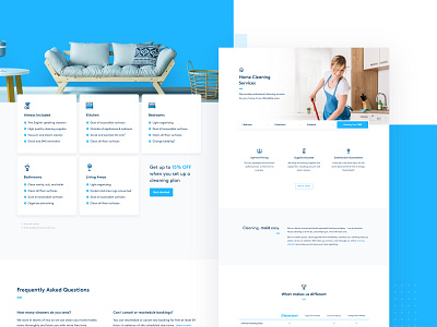 Blue Clean - Landing Page branding cleaning company cleaning services design landing page ui design web application web desgin website