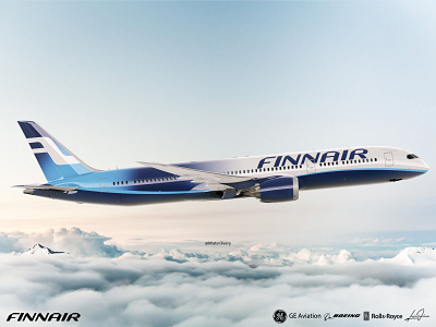 Finnair 787-9 Dreamliner Concept branding design graphic design