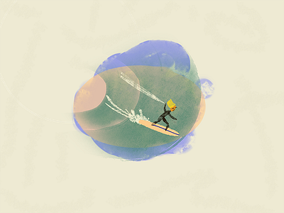 Hello dribbble! debut illustration shot surfer