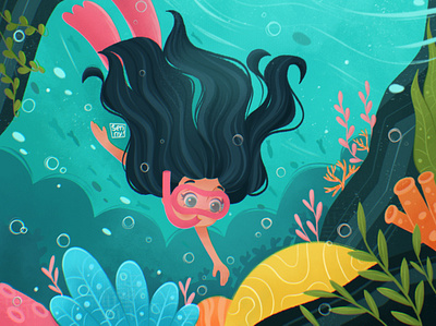 Underwater world art book cover character character design children art children book children illustration design jigsaw puzzle puzzle