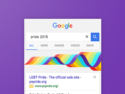 Google Search Pride Easter Egg illustration ui design