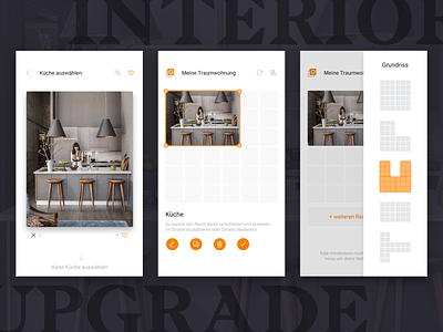 Interior design & moodboard app app mobile ui
