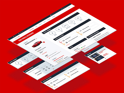 Mopar® Dashboard auto buttons components corporate design system inputs interface isometric palette red style guide system