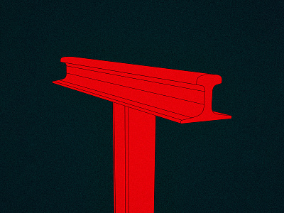 Letter T design illustration letter lettering lettermark railway red typo typography art